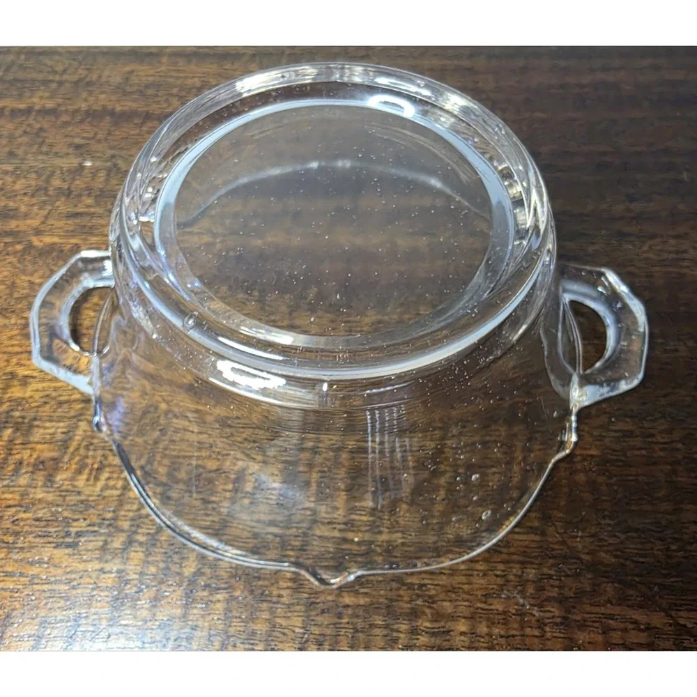 Pink Depression Glass Scallop Edged Bowl with Handles - 7
